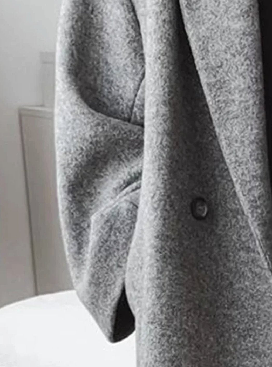 Women's Oversized Long Double-Breasted Lapel Wool-Blend Coat