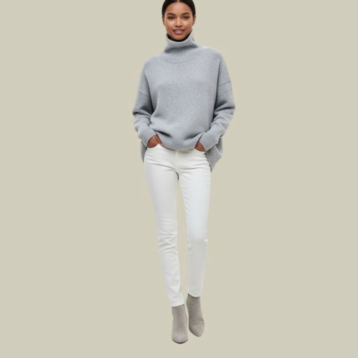 Women's Oversized Loose Fit Turtlenecks Knit Pullover Sweater