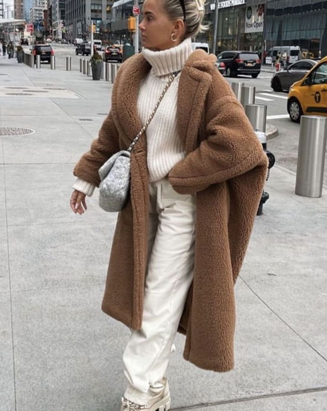 Women's Oversized Teddy Faux Fur Coat Long Winter Jacket