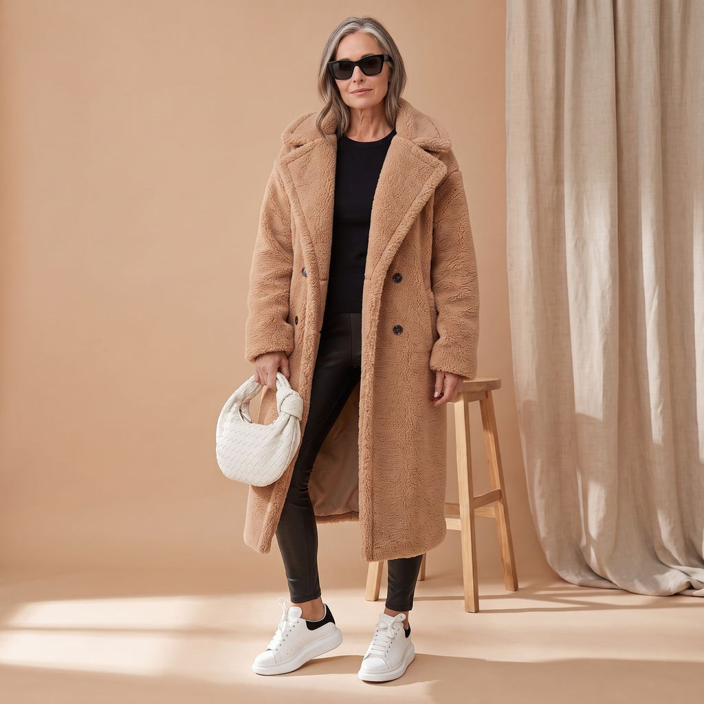 Women's Oversized Teddy Faux Fur Coat Long Winter Jacket