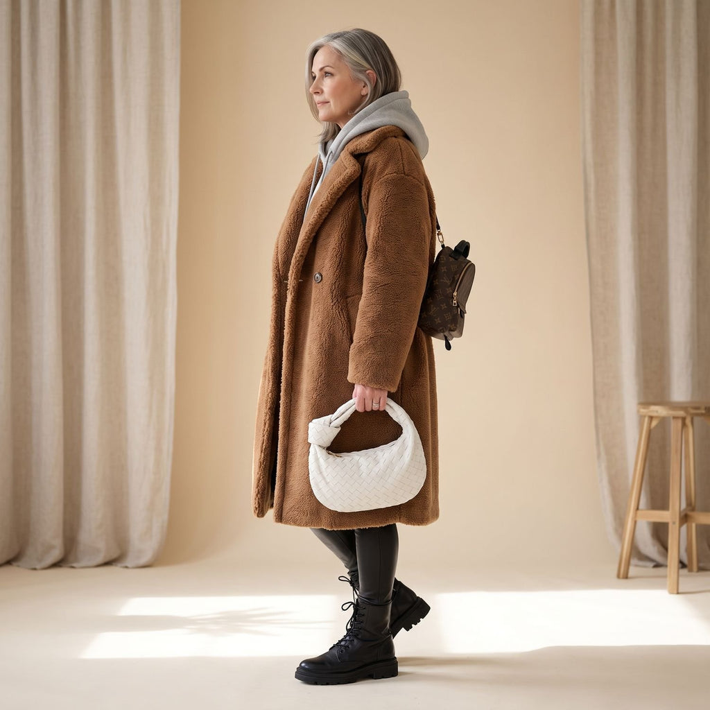 Women's Oversized Teddy Faux Fur Coat Long Winter Jacket