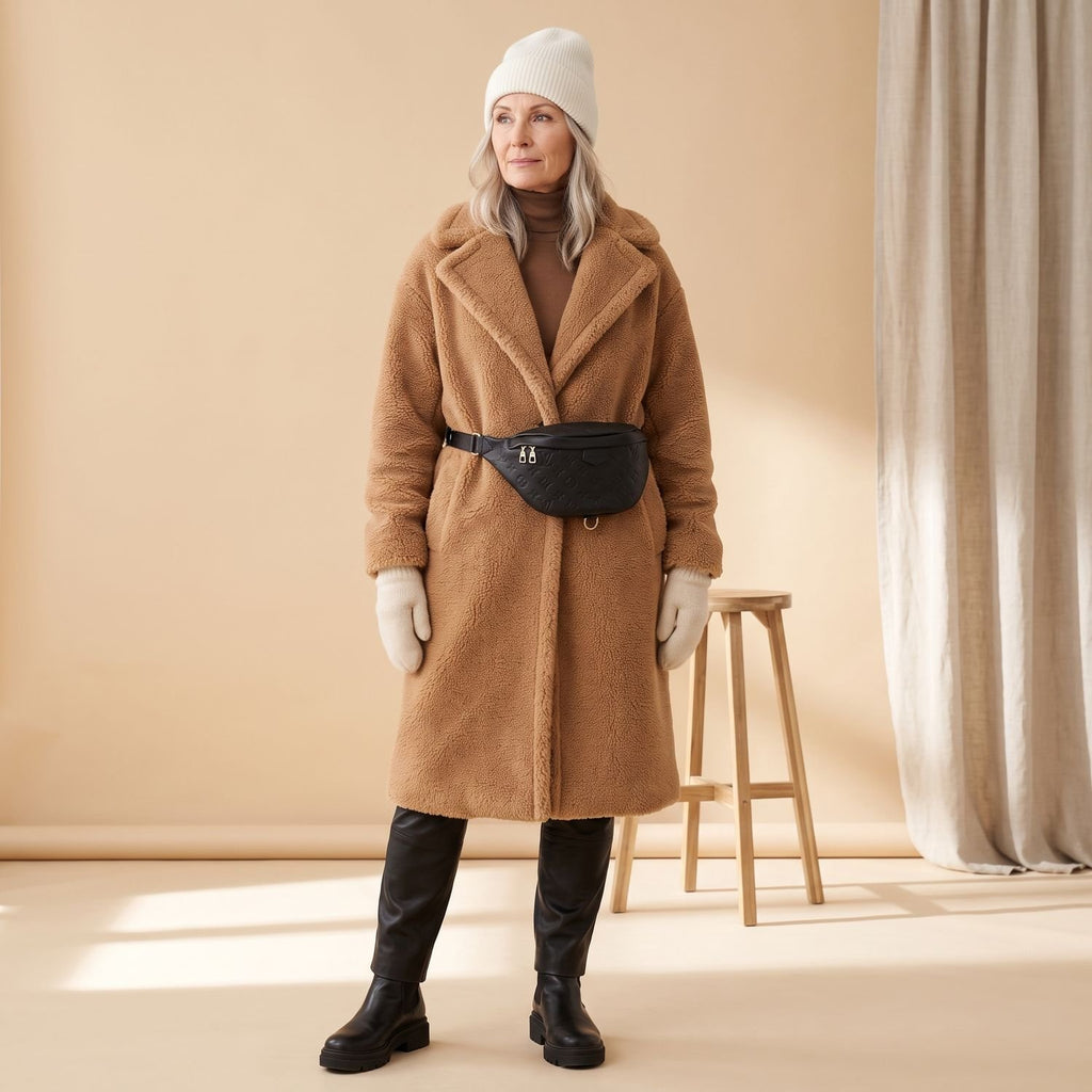 Women's Oversized Teddy Faux Fur Coat Long Winter Jacket