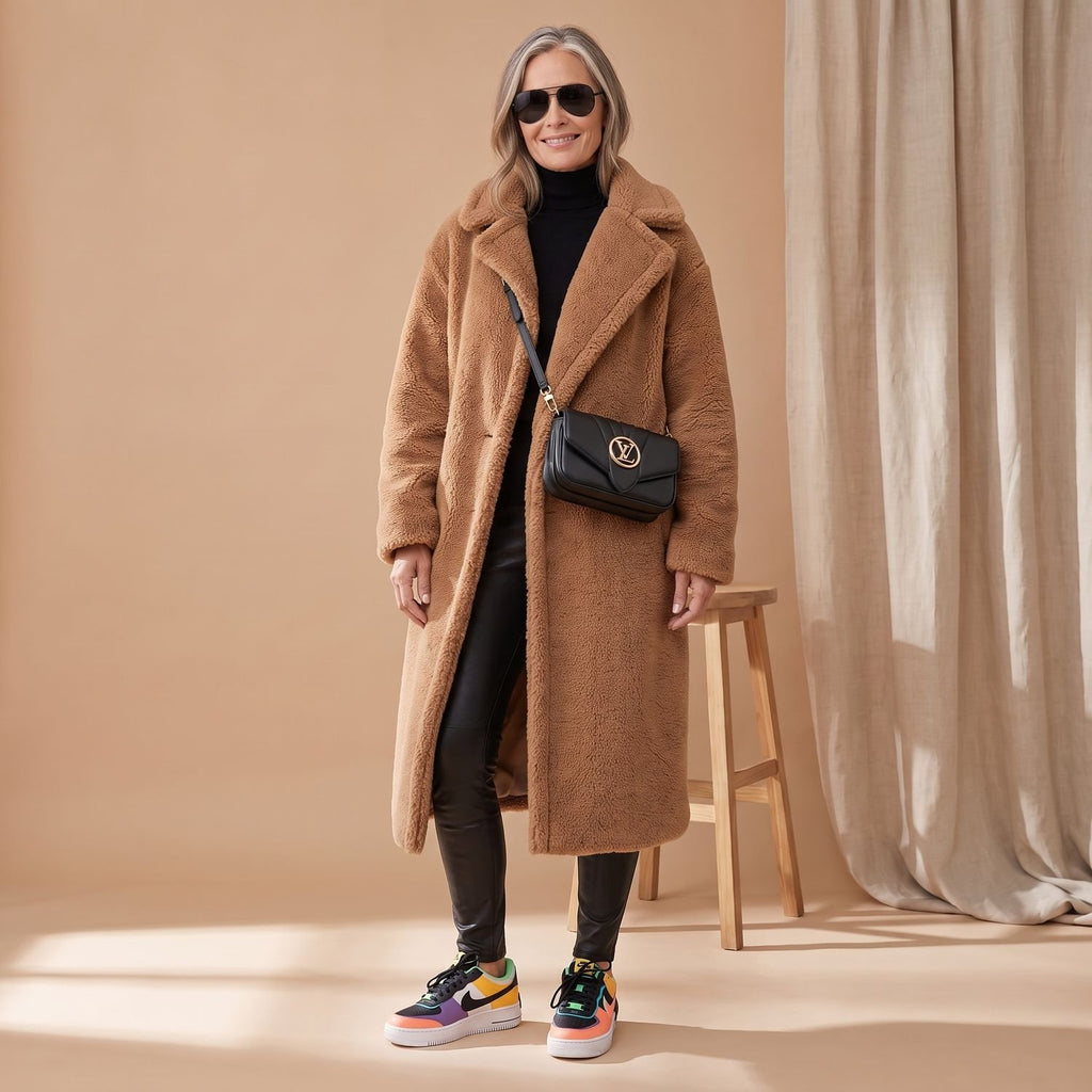 Women's Oversized Teddy Faux Fur Coat Long Winter Jacket