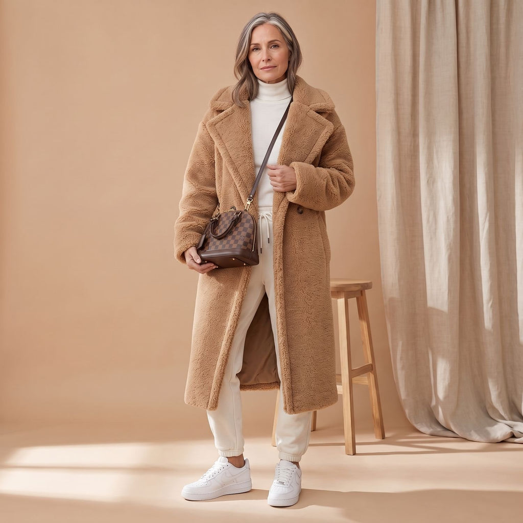 Women's Oversized Teddy Faux Fur Coat Long Winter Jacket