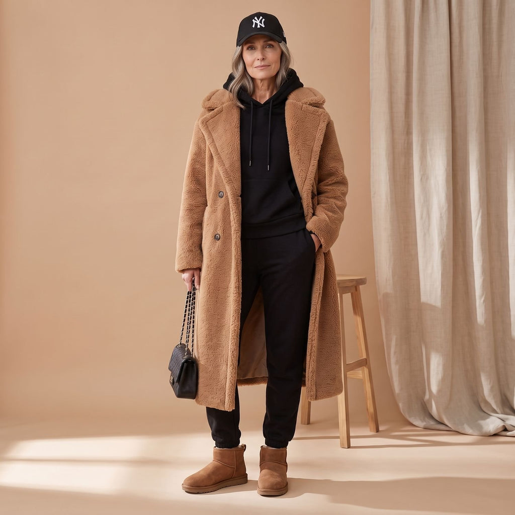 Women's Oversized Teddy Faux Fur Coat Long Winter Jacket