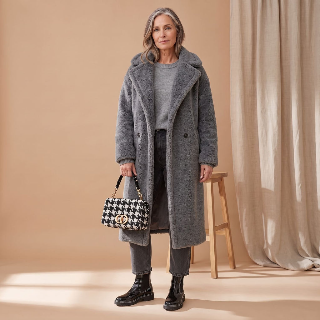 Women's Oversized Teddy Faux Fur Coat Long Winter Jacket