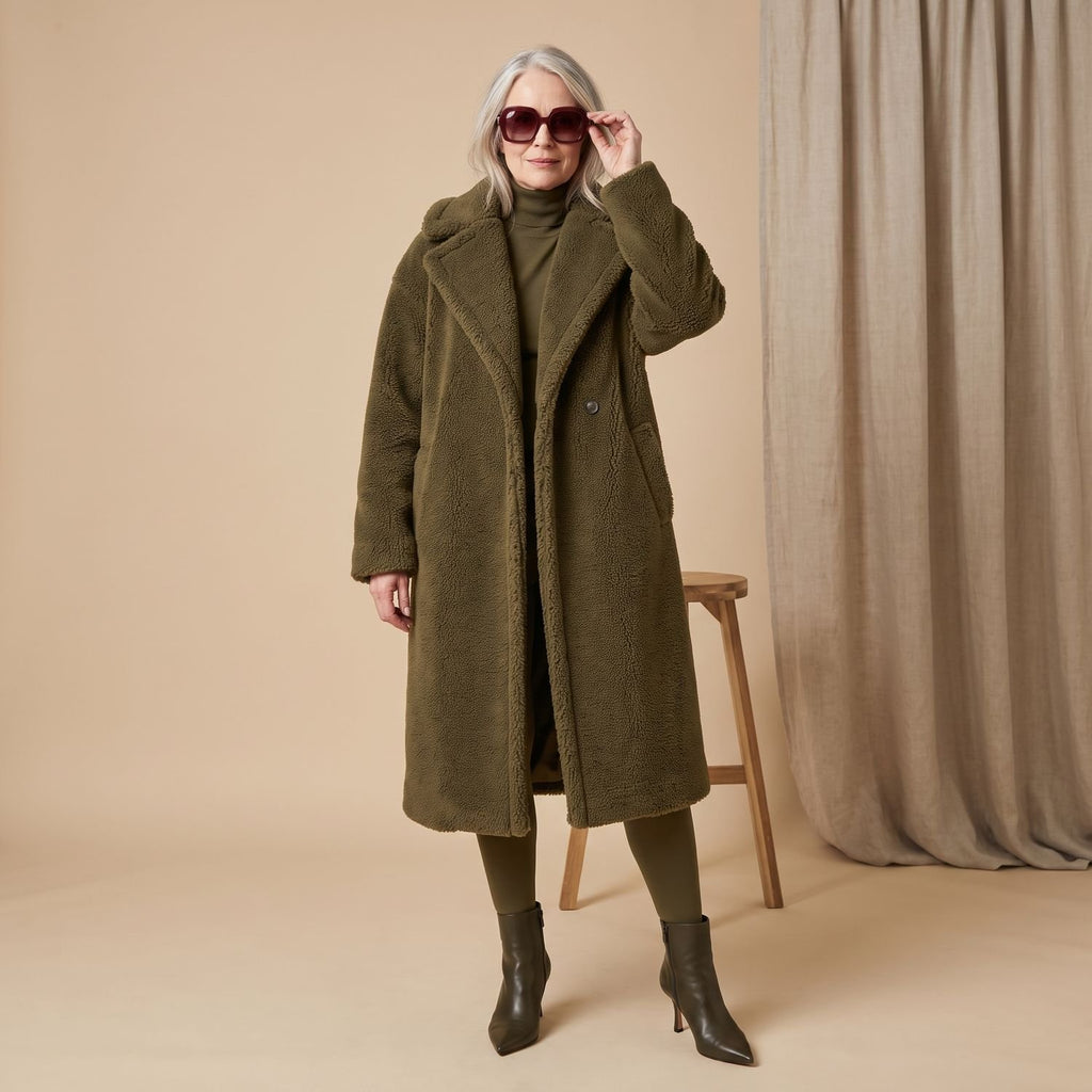 Women's Oversized Teddy Faux Fur Coat Long Winter Jacket
