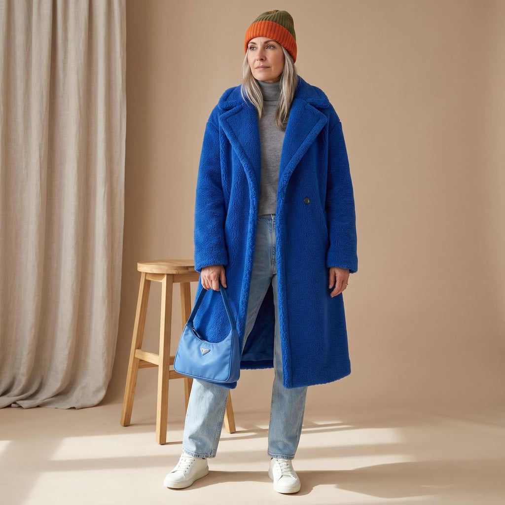 Women's Oversized Teddy Faux Fur Coat Long Winter Jacket