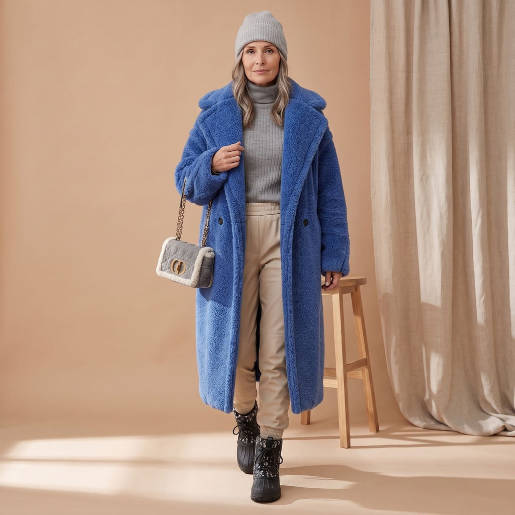 Women's Oversized Teddy Faux Fur Coat Long Winter Jacket
