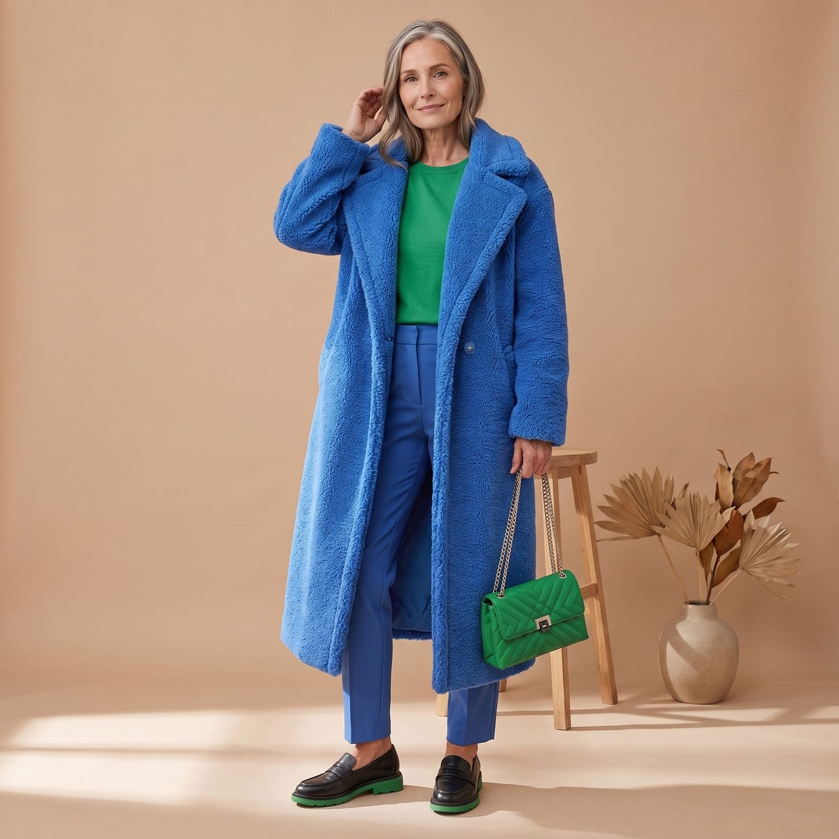 Women's Oversized Teddy Faux Fur Coat Long Winter Jacket