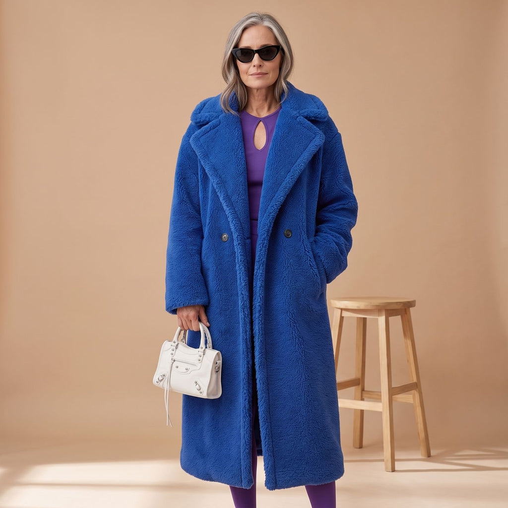 Women's Oversized Teddy Faux Fur Coat Long Winter Jacket - Green