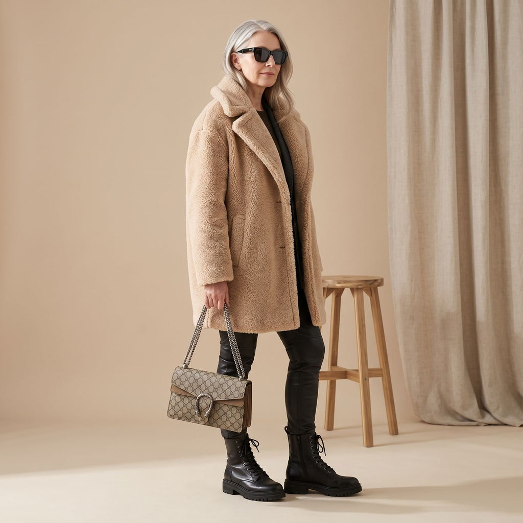 Women's Oversized Teddy Faux Fur Coat Long Winter Jacket