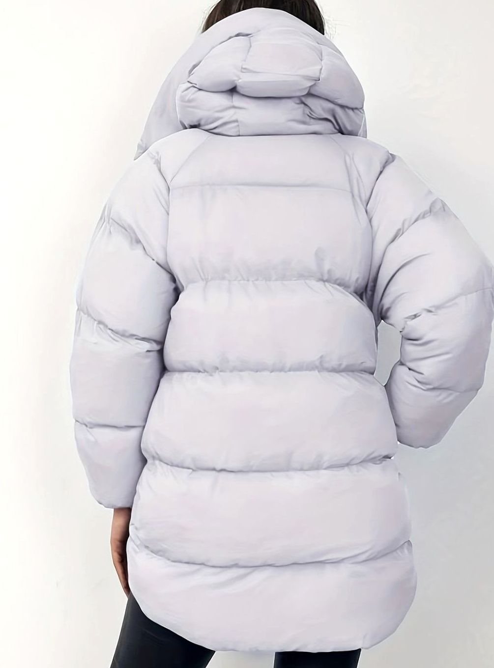 Women's Oversized Zip-Up Hooded Puffer Jacket
