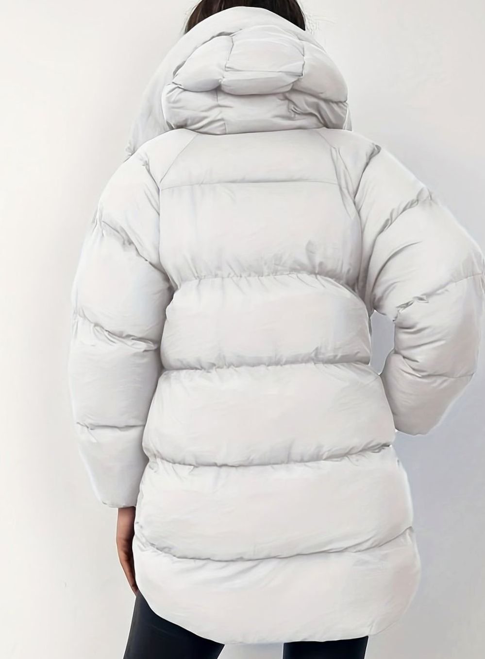 Women's Oversized Zip-Up Hooded Puffer Jacket