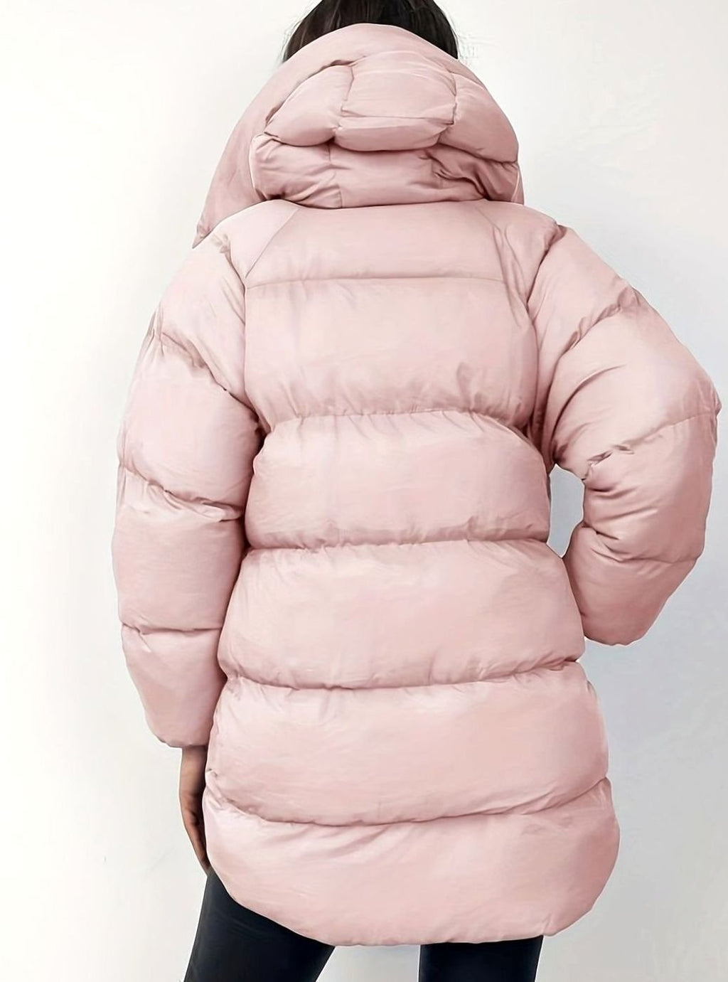 Women's Oversized Zip-Up Hooded Puffer Jacket