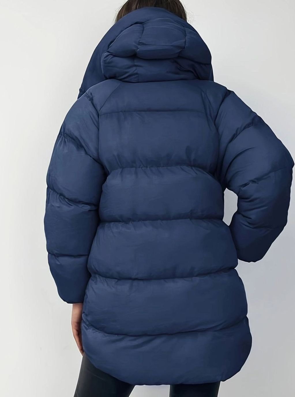 Women's Oversized Zip-Up Hooded Puffer Jacket