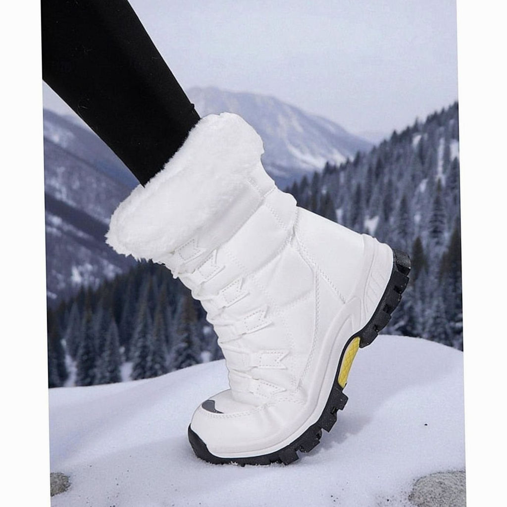 Women's Plush-Lined Lace-Up Snow Winter Boots