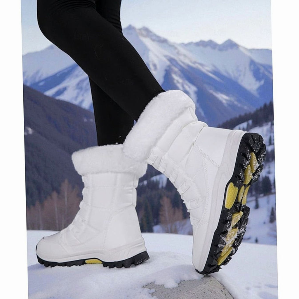 Women's Plush-Lined Lace-Up Snow Winter Boots