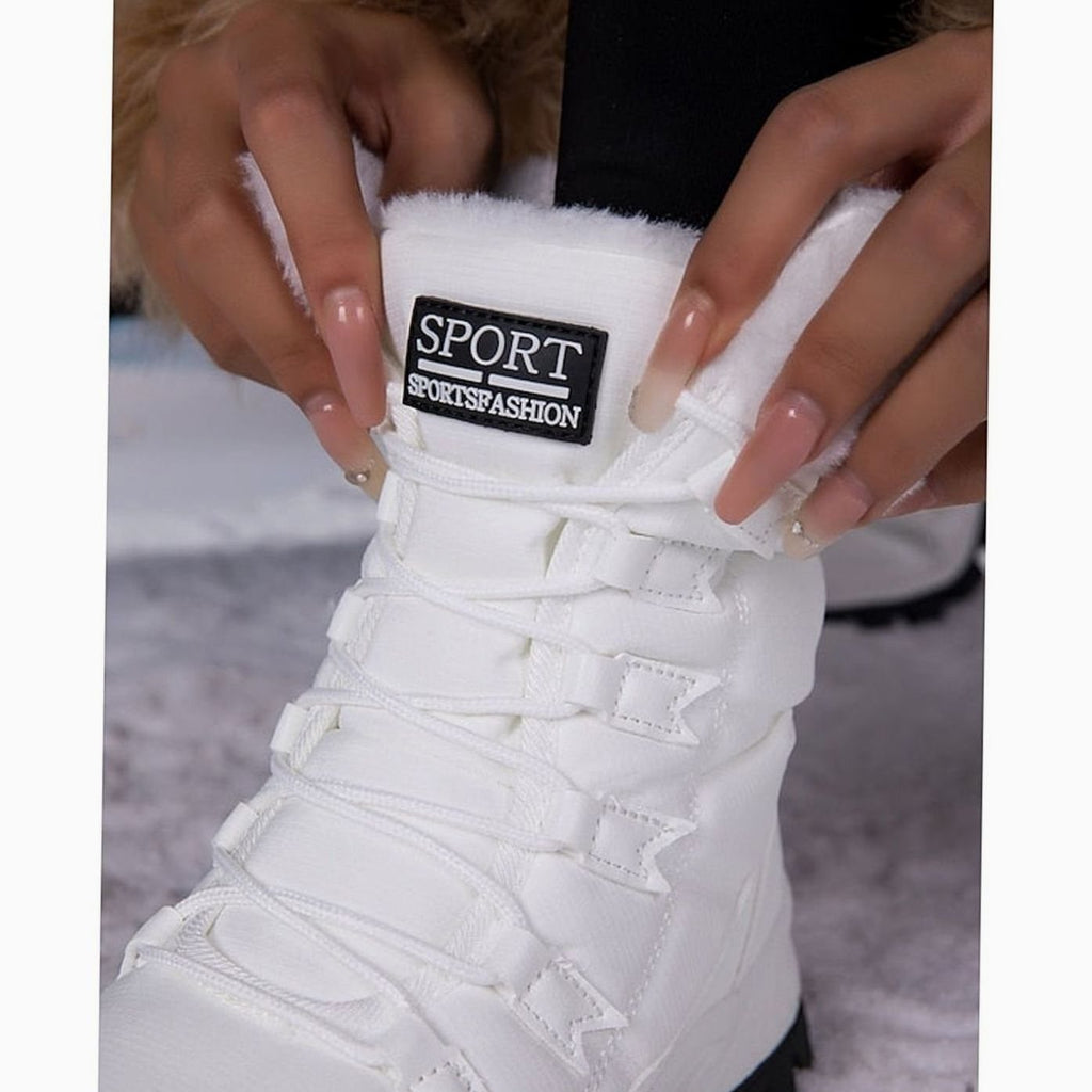 Women's Plush-Lined Lace-Up Snow Winter Boots