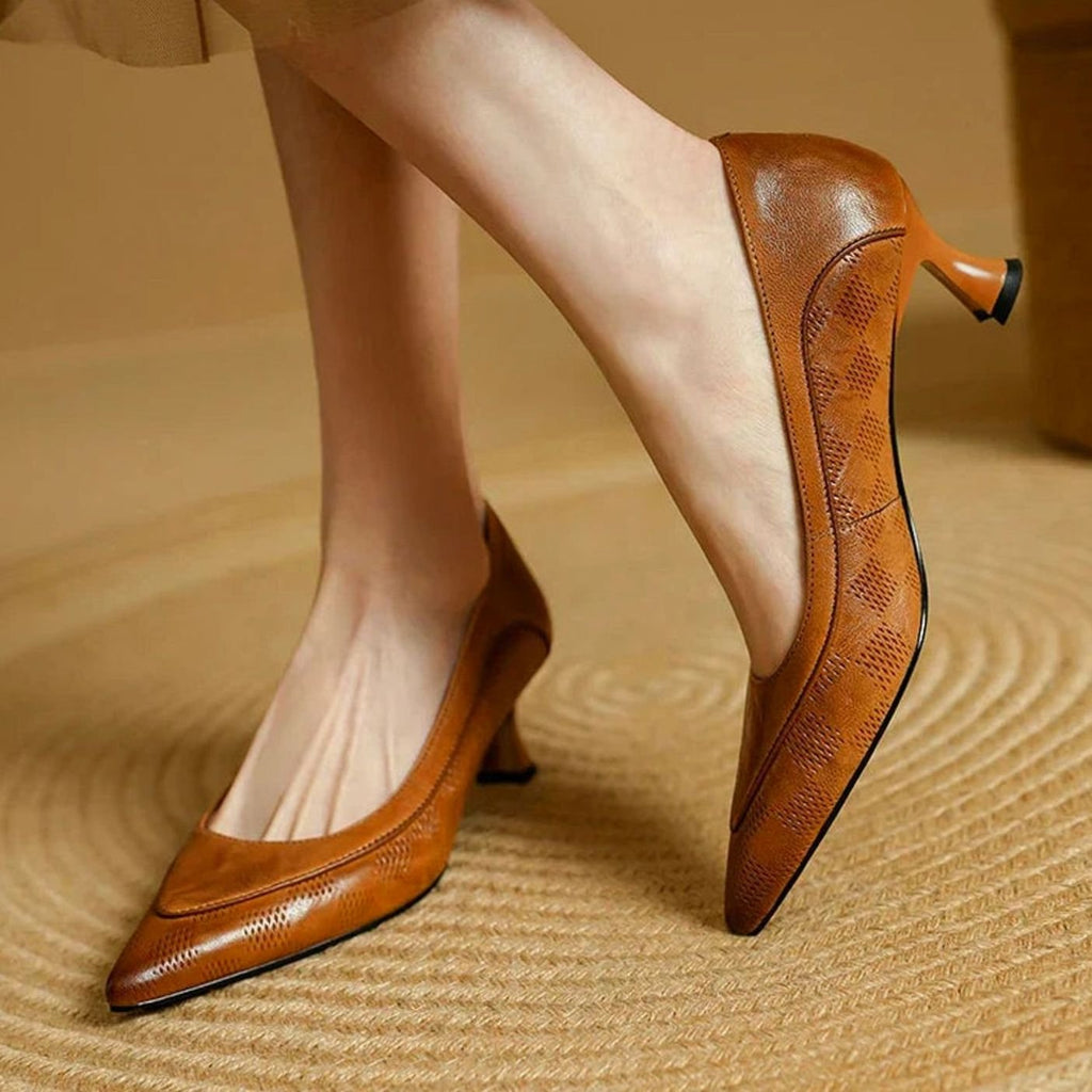Women's Pointed-Toe Kitten-Heel Slip-On Dress Pumps