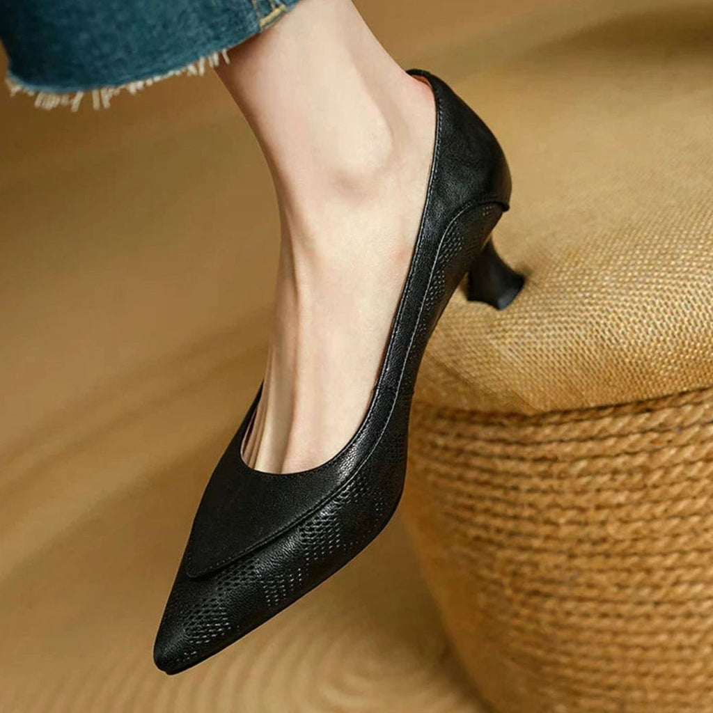 Women's Pointed-Toe Kitten-Heel Slip-On Dress Pumps