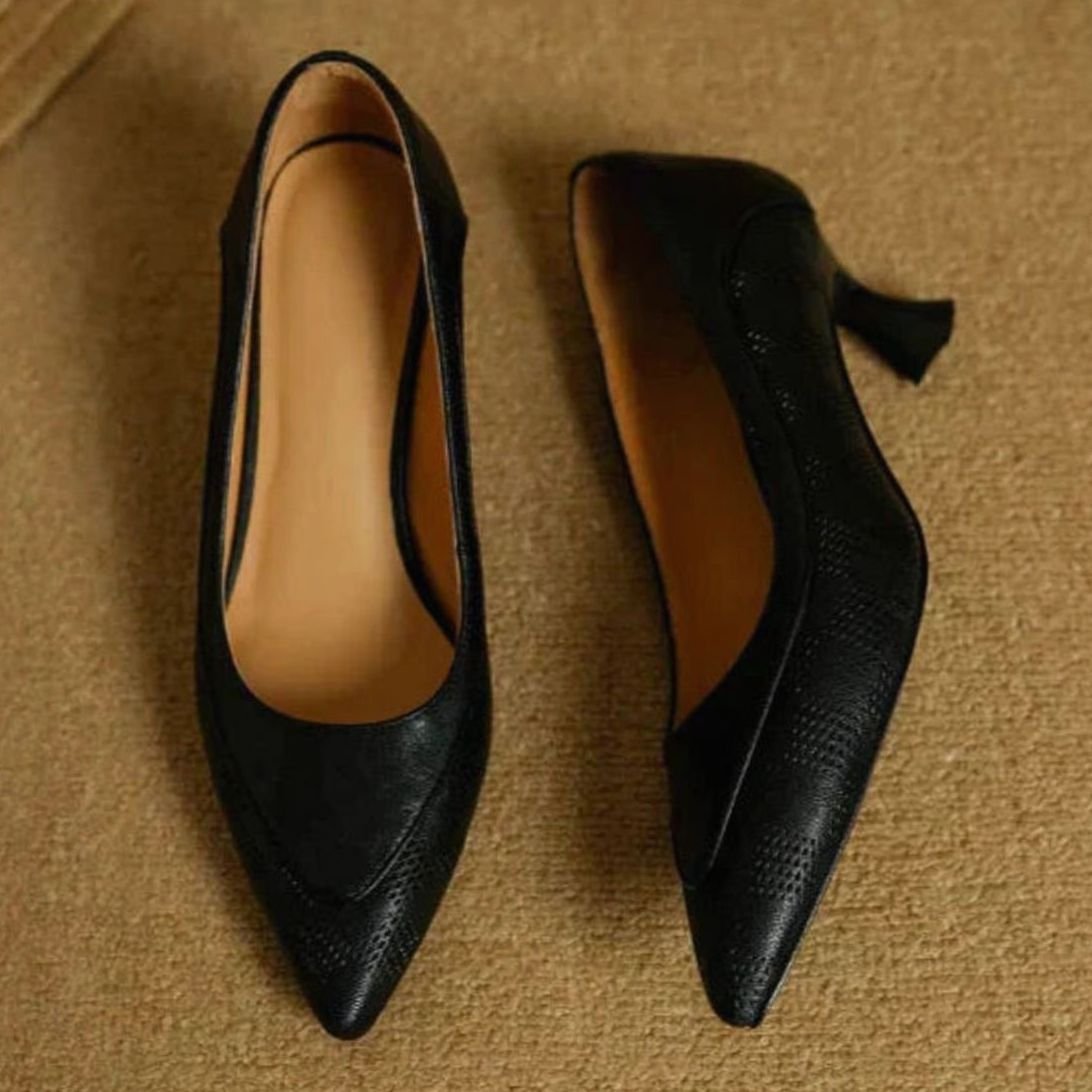 Women's Pointed-Toe Kitten-Heel Slip-On Dress Pumps
