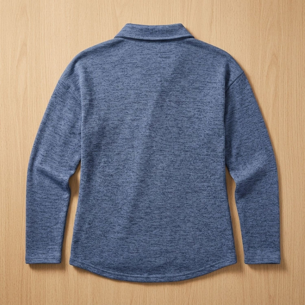 Women's Quarter-Zip Collared Long-Sleeve Pullover Top