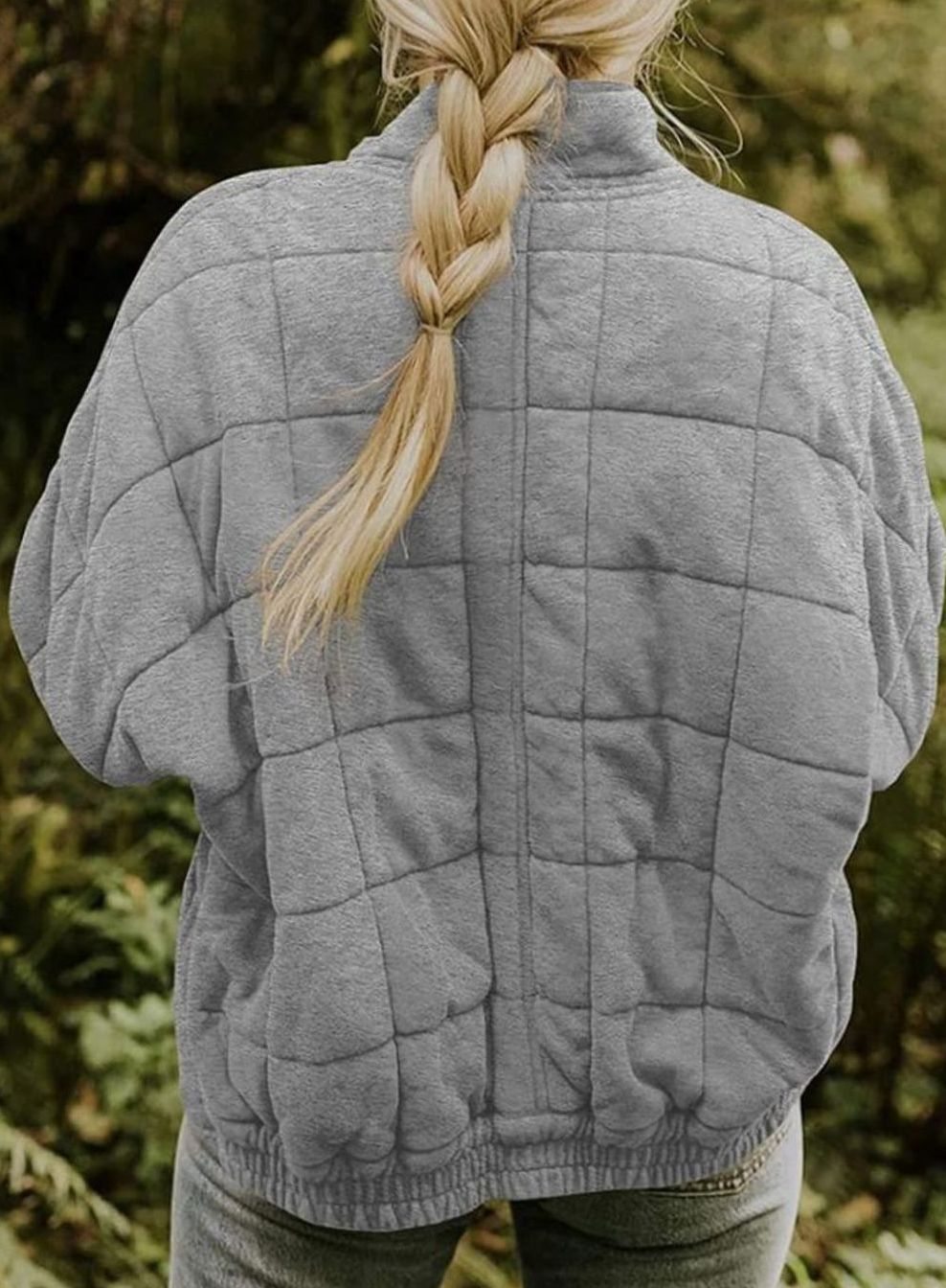 Women's Quilted Fashion Jacket Zip-Up Stand Collar