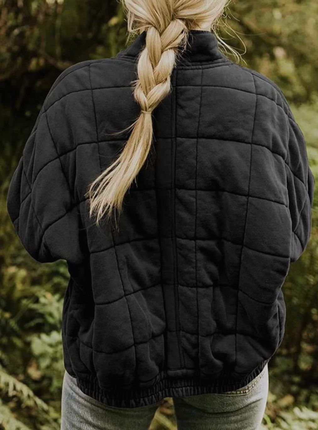 Women's Quilted Fashion Jacket Zip-Up Stand Collar