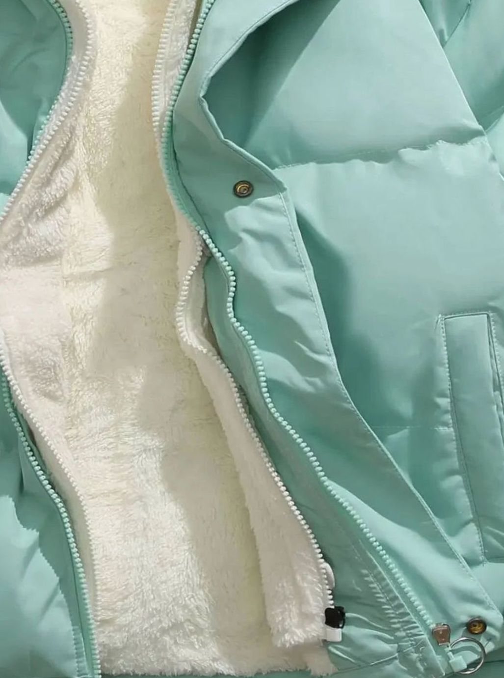 Women's Quilted Puffer Coat Hooded Sherpa-Lined Winter Jacket