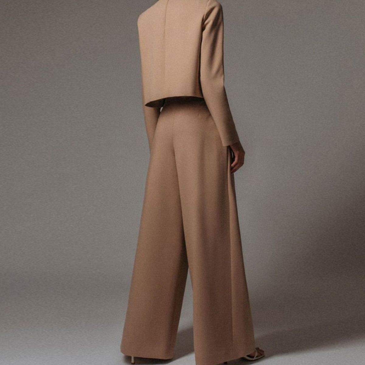 Women's Relaxed-Fit Cropped Top Wide-Leg Pants Outfit Set
