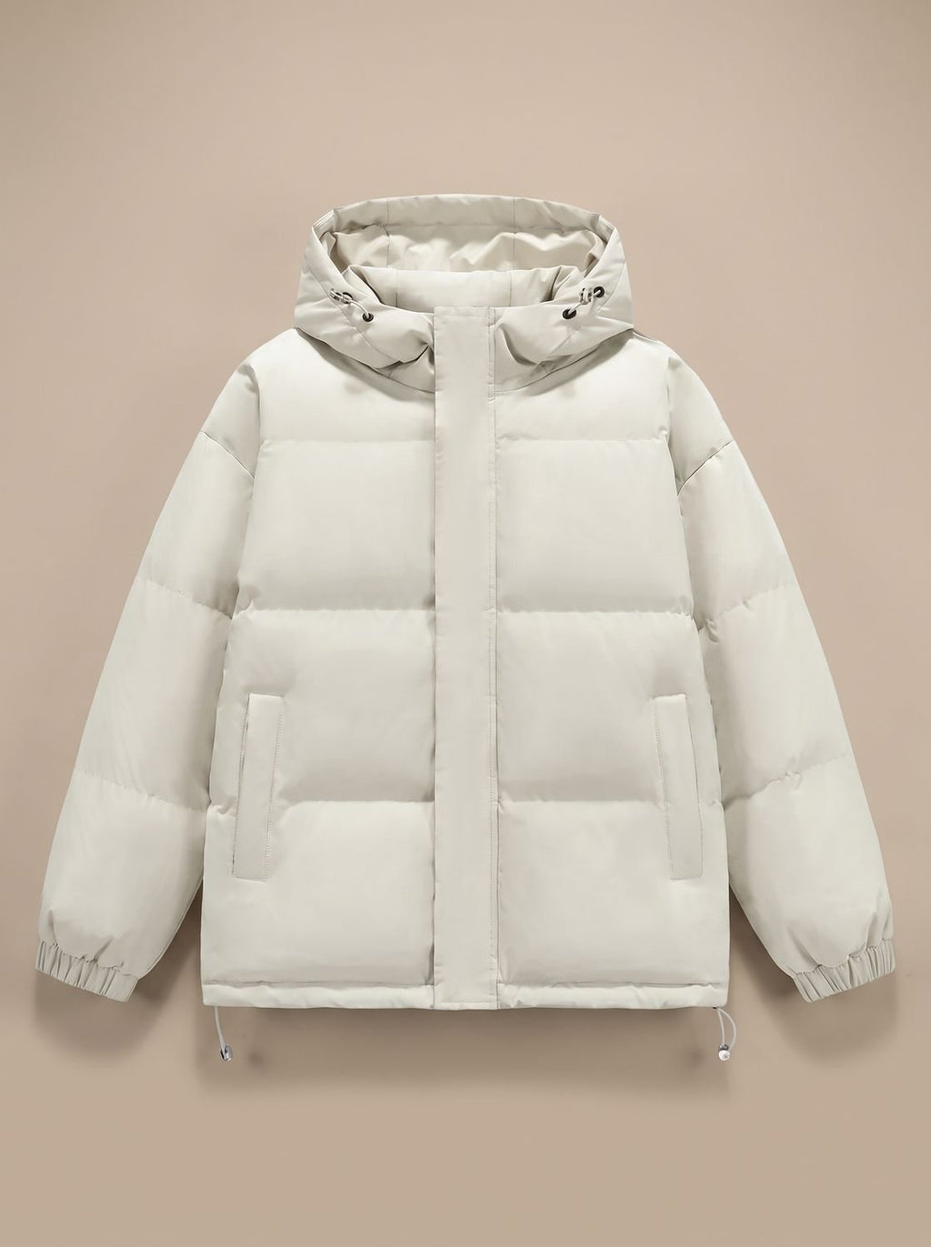 Women's Relaxed-Fit Drop-Shoulder Hooded Puffer Jacket - White