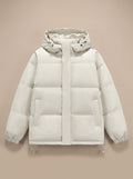Women's Relaxed-Fit Drop-Shoulder Hooded Puffer Jacket - White