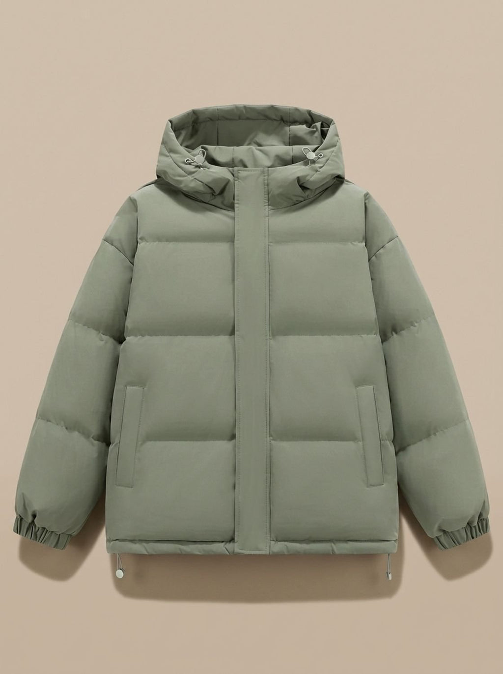 Women's Relaxed-Fit Drop-Shoulder Hooded Puffer Jacket - Green
