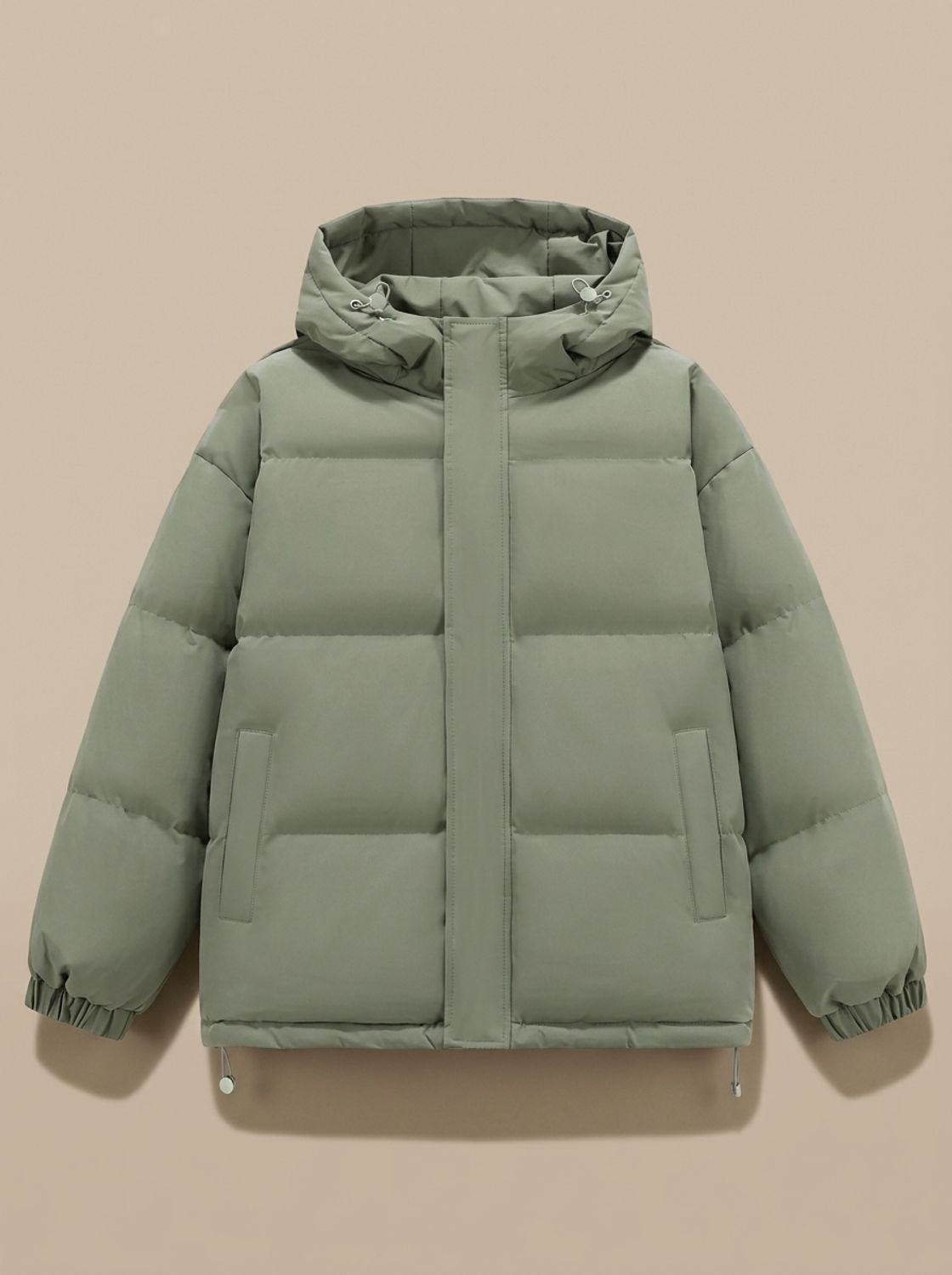 Women's Relaxed-Fit Drop-Shoulder Hooded Puffer Jacket - Green