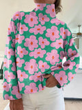 Women's Relaxed-Fit Floral Print Turtleneck Sweater - Multicolor