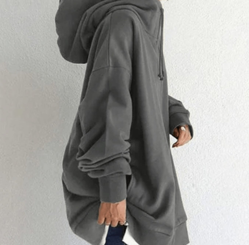 Women's Relaxed-Fit Full-Zip Long Hoodie Sweatshirt