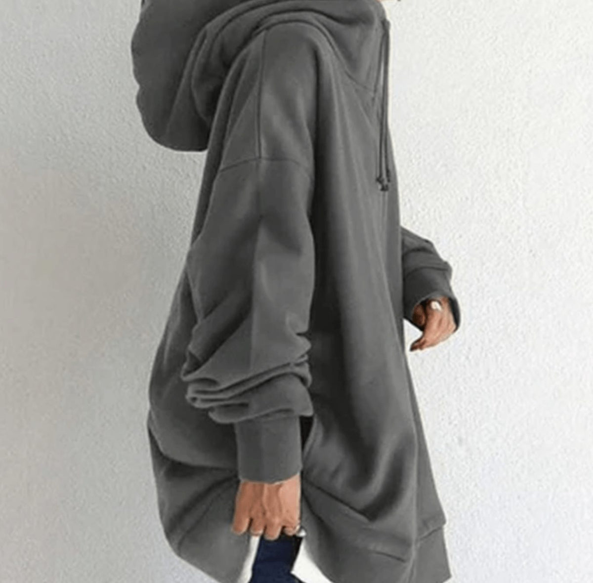 Women's Relaxed-Fit Full-Zip Long Hoodie Sweatshirt