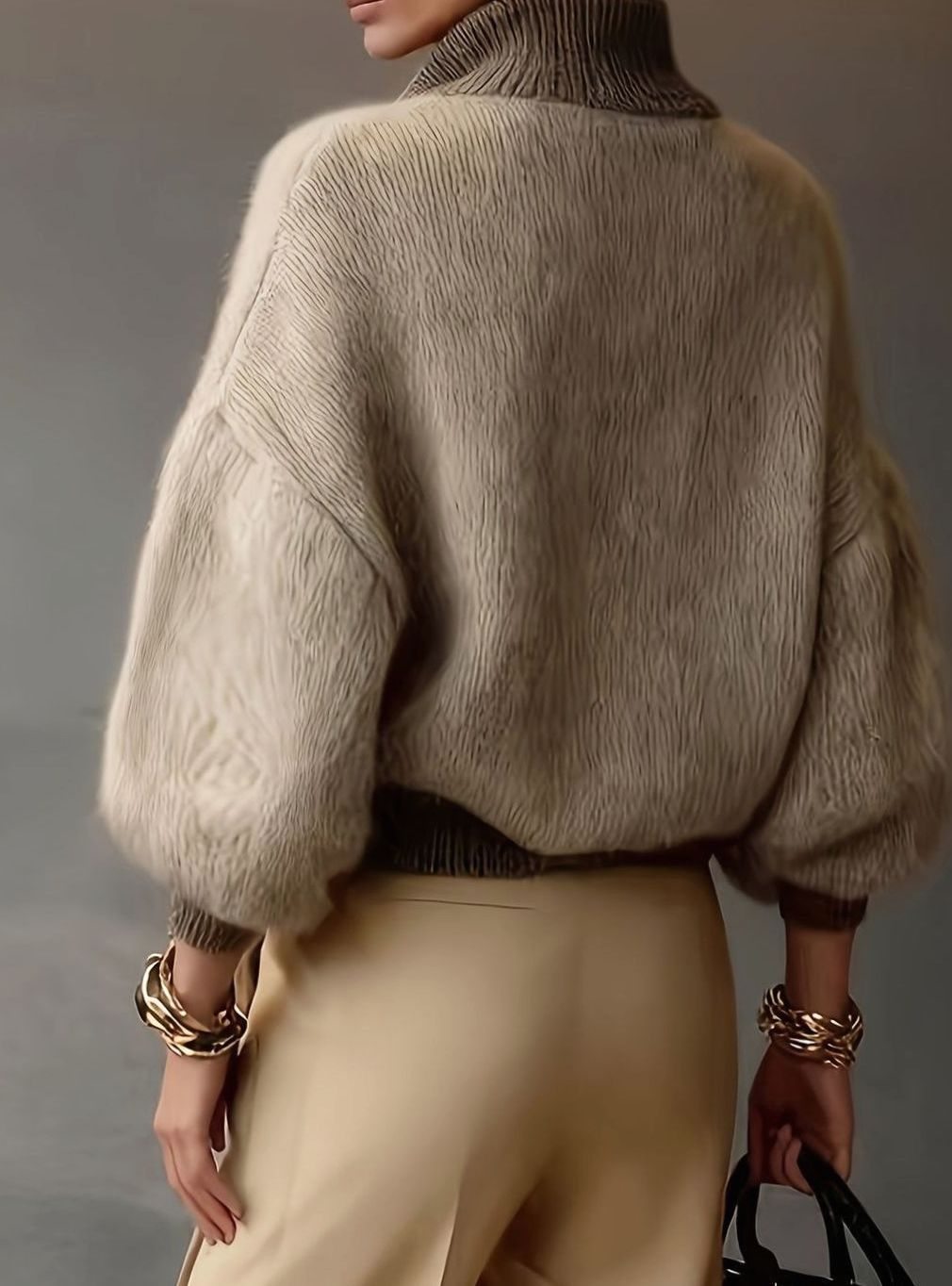 Women's Relaxed-Fit Half-Zip Knit Pullover Sweater