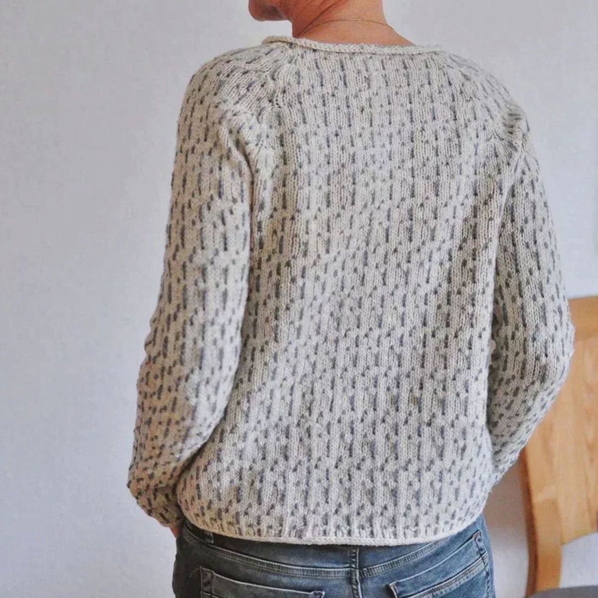Women's Relaxed-Fit Round-Neck Textured Knit Sweater
