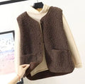 Women's Relaxed-Fit Sherpa Sleeveless Outerwear Vest - Dark Khaki