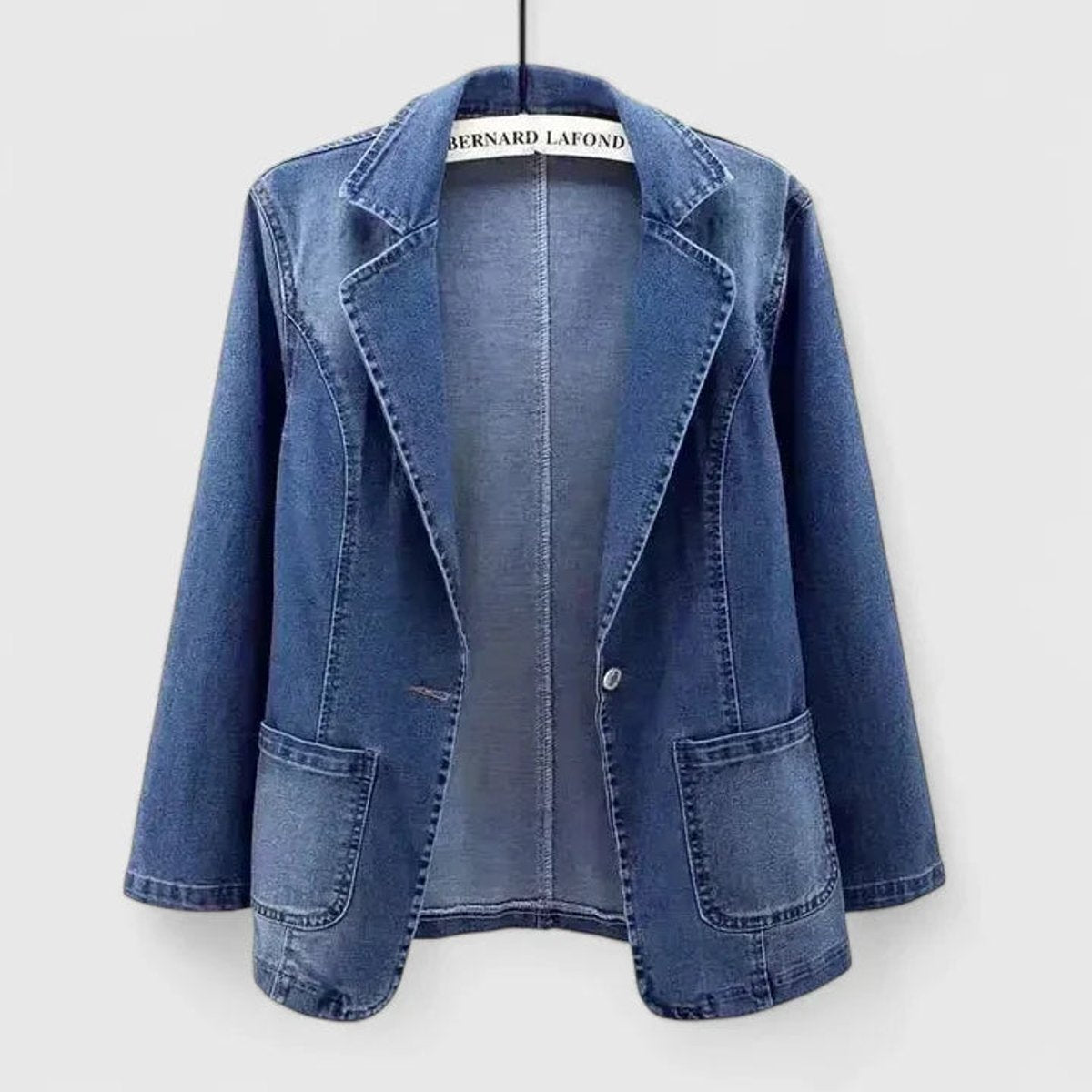 Women's Relaxed-Fit Single-Button Denim Blazer Jacket