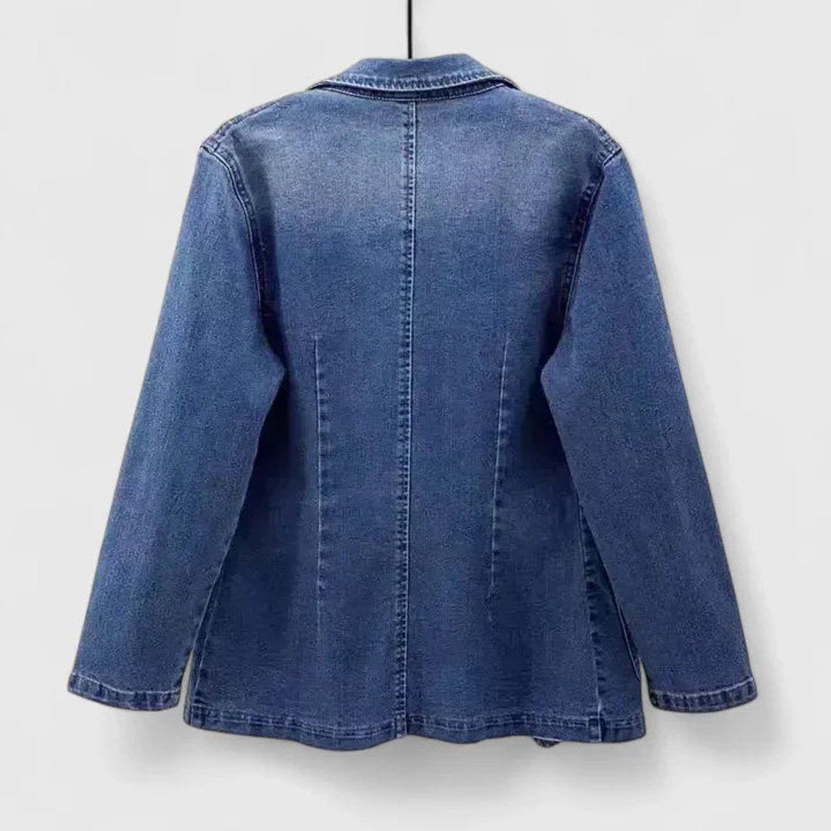 Women's Relaxed-Fit Single-Button Denim Blazer Jacket