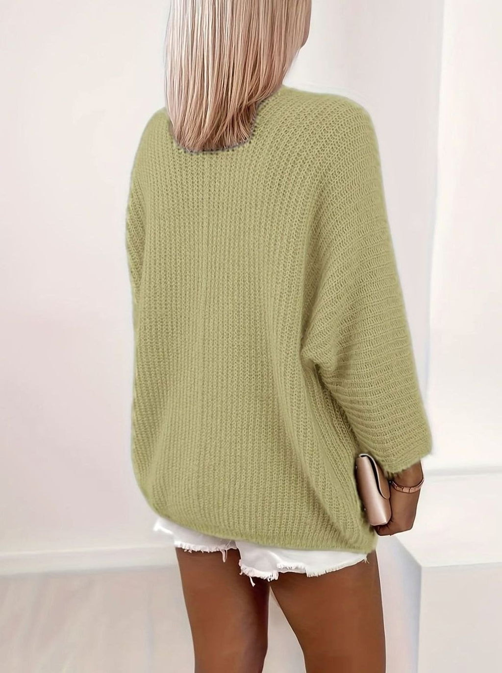 Women's Relaxed Open-Front Knit Cardigan Sweater