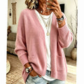 Women's Relaxed Open-Front Knit Cardigan with Pockets