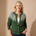 Women's Retro Snowflake Button-Front V-Neck Knit Cardigan