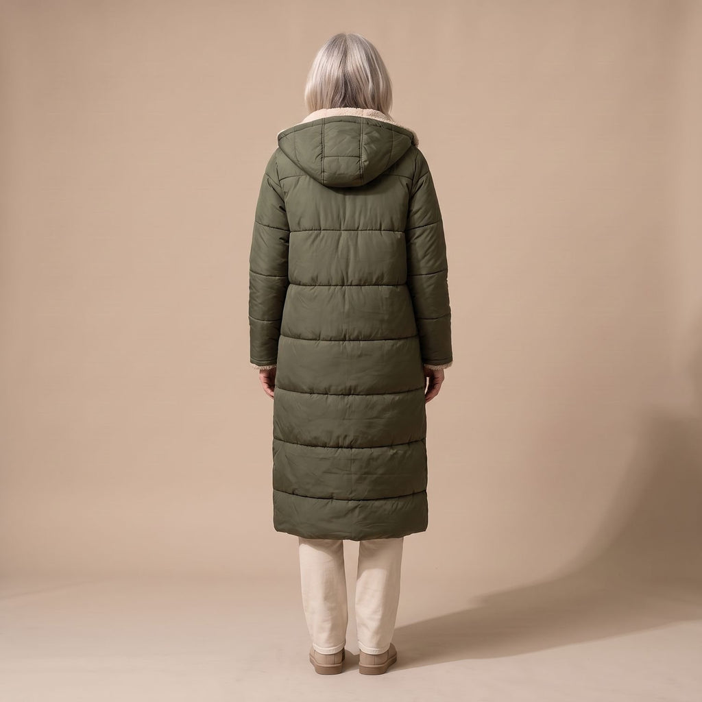 Women's Reversible Long Wool Coat Streamlined Elegant Silhouette