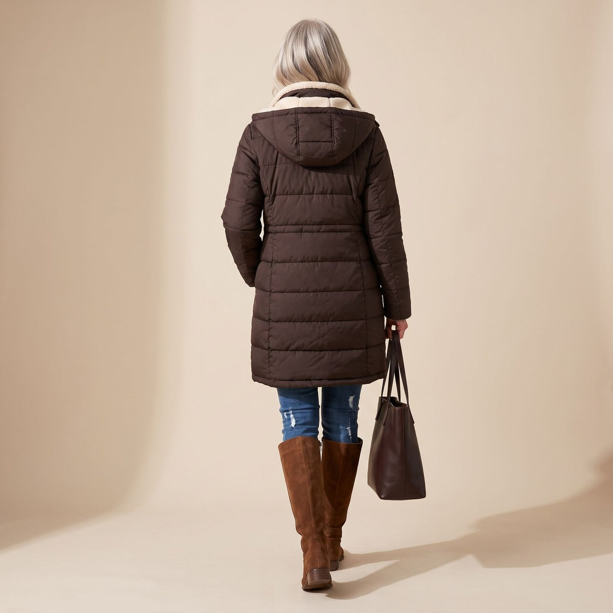 Women's Reversible Long Wool Coat Streamlined Elegant Silhouette