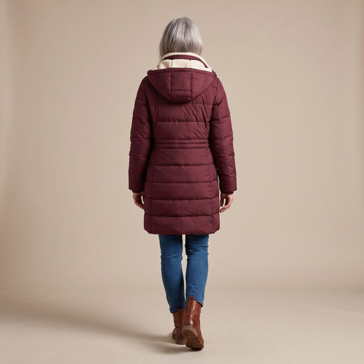 Women's Reversible Long Wool Coat Streamlined Elegant Silhouette