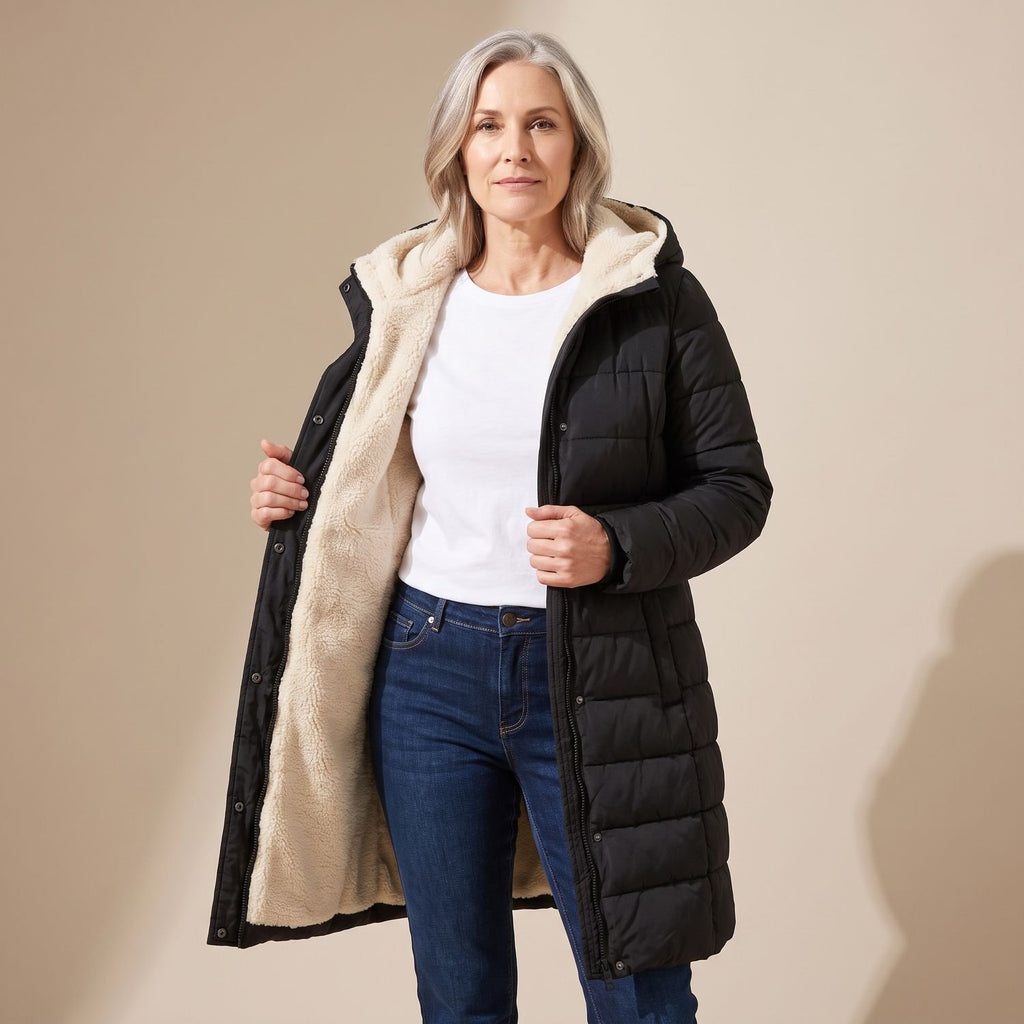 Women's Reversible Long Wool Coat Streamlined Elegant Silhouette
